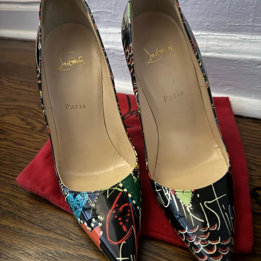 Christian Louboutin Black Heels with Red Soles - Picture 3 of 6